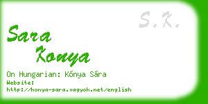 sara konya business card